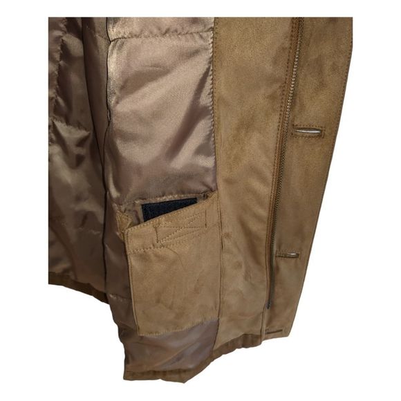 Cutter & Buck Men's Camel Tan Faux Suede Button & Zip Up Jacket Size XXL - Picture 9 of 11